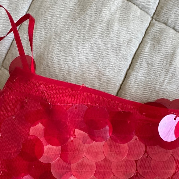 Reformation Carla Red Sequin Mini Skirt - Picture 6 of 11